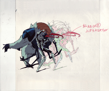 Proto Zoalord vs Enzime II production cel and drawing from Guyver $35.00