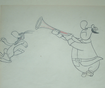 Jerkey Turkey by Tex Avery. 1945 graphite and red pencil, 12 field for MGM. $275.00