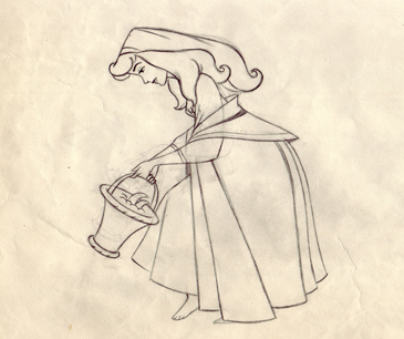 Sleeping Beauty Briar Rose drawing. Image is 5" tall on 16-field paper. $295.00