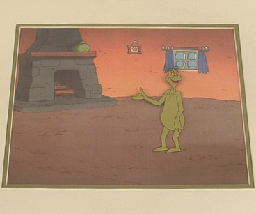 The Grinch Grinches The Cat in the Hat 5" x 2" prod cel on copied bkgd, framed $800.00