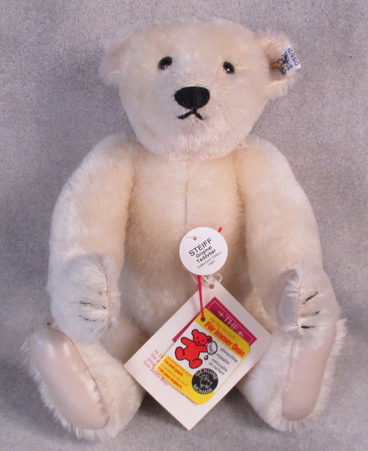0158/31 Steiff White Original Teddybar with leather paws from 1985 $160.00