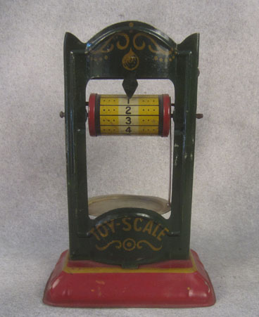 Rare 19th Centruy 6" Tin Toy Scale, Hand-Painted. Still works $175.00