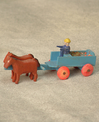 Blue Cart with Driver & Two Horses $19.00