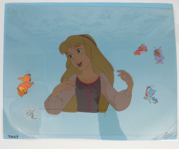 Black Cauldron cel of Eilonwy with fairies