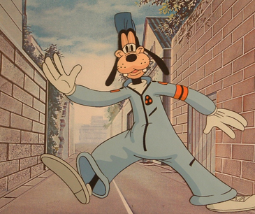 Cel of Goofy walking
