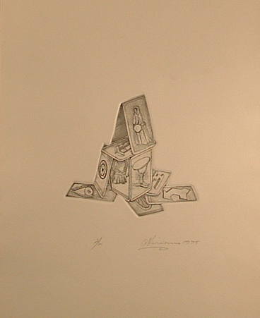 Rita Simon's 'Cards' etching and engraving