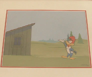 Woody Woodpecker cel on key master background