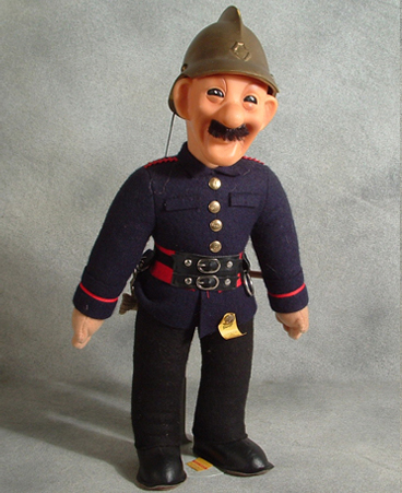 Felt German fireman with vinyl face
