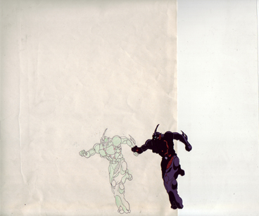 Guyver III small image on large field production cel and drawing from Guyver $25.00