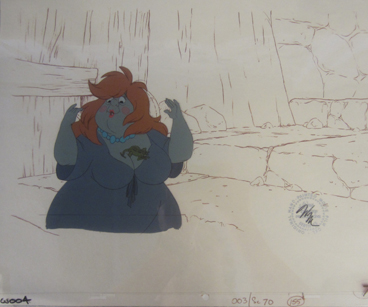 Aristocats Toulouse Singing in Piano Scene. 2" square cel size. Waist up closed eyes. Raw. $195.00