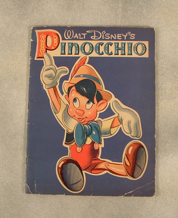 1939 Pinocchio with pictures to color from Whitman Publishing Co and Walt Disney Productions, soft cover $32.50