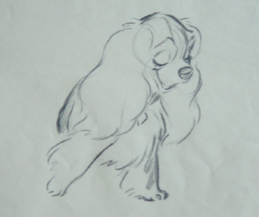 Lady and the Tramp: Lady rough image. 3" x 2" Raw $295.00