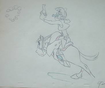 Pecos Bill. Graphite and color pencil clean-up. $595.00