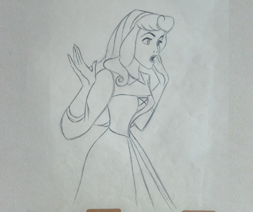 Sleeping Beauty Briar Rose drawing. $395.00