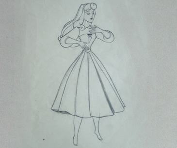 Sleeping Beauty Briar Rose drawing. $295.00