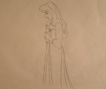 Sleeping Beauty's Briar Rose Drawing in graphite. Cleanup. $375.00