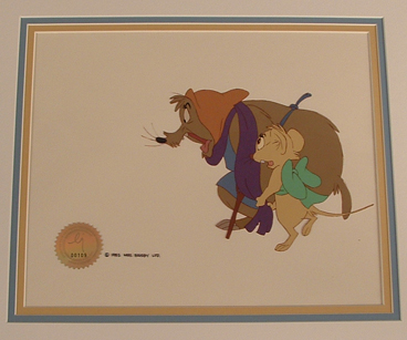 The Secret of Nimh Cynthia and Auntie Shrew production cel matted $250.00
