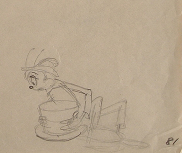 Hoppity from Mr. Bug Goes to Town. 3" x 5" Graphite. Raw $195.00
