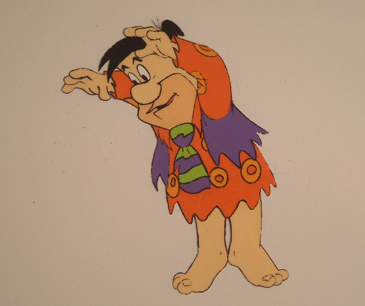 Fred in colorful vest. Small cel. Matted no background. $185.00