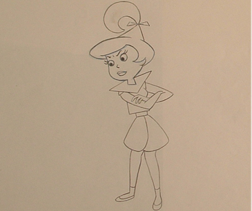 Judy Jetson. 3" x 7" image. Graphite and blue pencil. $95.00