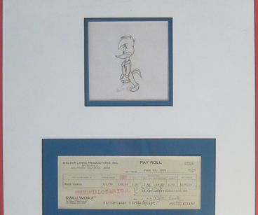 Woody Woodpecker with graphite line drawing $450.00