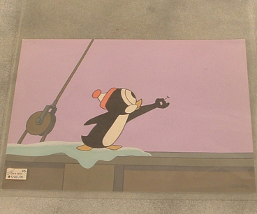 Chilly Willy 4" x 4" production cel on master background $1200.00