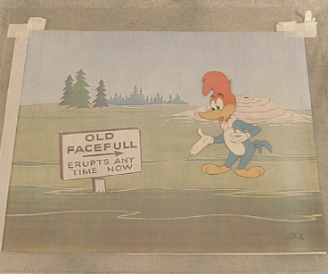 Woody Woodpecker and old Facefull 9.5" x 11.5" on color copied background $495.00