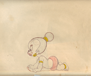 From Inki and the Mynah Bird. Produced by Chuck Jones in 1943. 12-field production clean up drawing on two hole punch paper. Raw $450.00