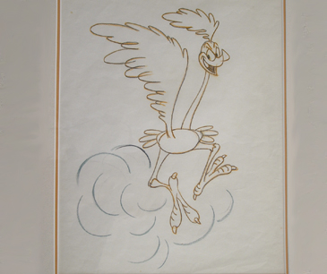 Road Runner. 12" x 10½" drawing from the 50s almost certainly by Chuck Jones. Framed $900.00