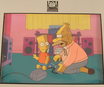 Bart & Grandpa Simpson production cel 9.5" x 14". $600.00