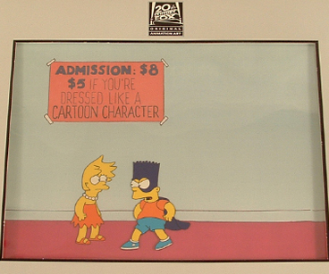 Lisa and Bartman production cel. $600.00