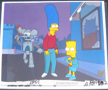 Bart production cel on studio copied line background. $550.00
