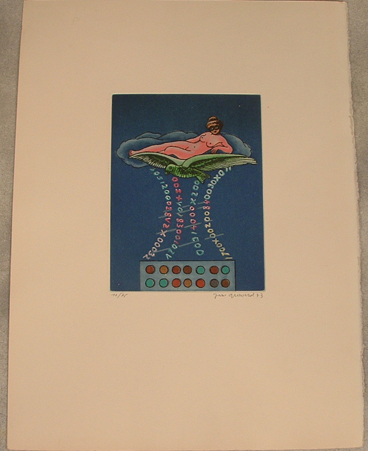 Jan Graverol 1973 71/75 color etching 5.75" by 7.5" mint $40.00