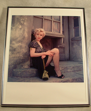 Original photo print in color of Marilyn Monroe. Printed by hand and signed in 1978, framed. $1200.00