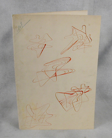 10" x 15" figure studies in red ink on folded card stock c1956 provenance S. W. Hayter $750.00