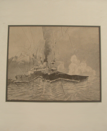 Jiri Kolar's "Ship" crumplage from 1966, dated and initialed $1400.00