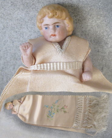 Kämmer & Reinhardt S & H character baby is rare in factory issued Christening outfit $450.00