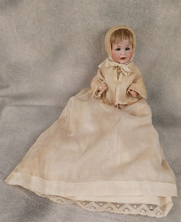 Kämmer & Reinhardt S & H character baby is rare in factory issued Christening outfit $450.00