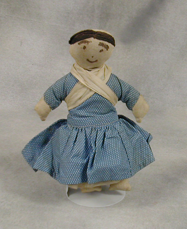 8" handmade Rag doll from 1930s all original, painted face and yarn hair $65.00
