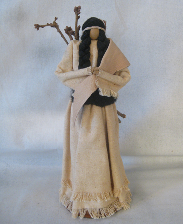 10.5" Native American Artist Doll, cloth and leather