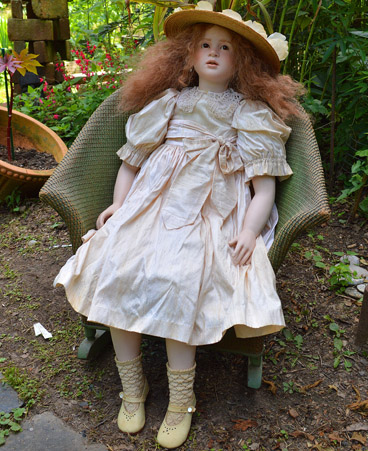 Ruth Treffeisen's 34" Celine bisque doll with wax over limbs LE70 $1400.00