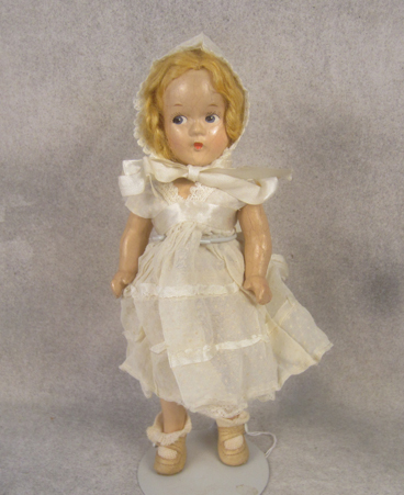 Madame Alexander Little Betty 1936 compo doll in vintage First Communion outfit $65.00