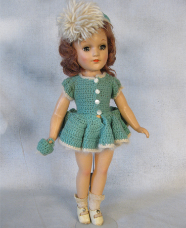Original, vintage, marked Mary Hoyer doll in time-period clothing