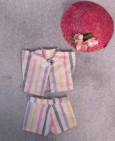 Jill striped shorts and top with hat