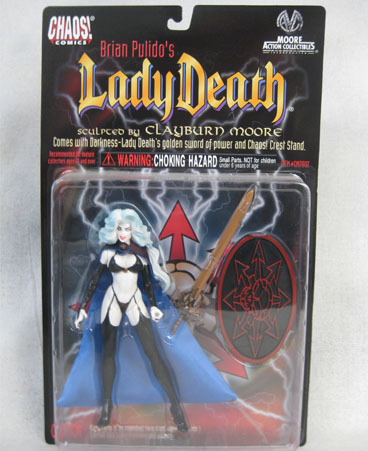 Brian Pulido's Lady Death action figure with accessories and stand
